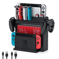 Switch Charging Dock and Game Organizer Black - Charges 6 Joycons