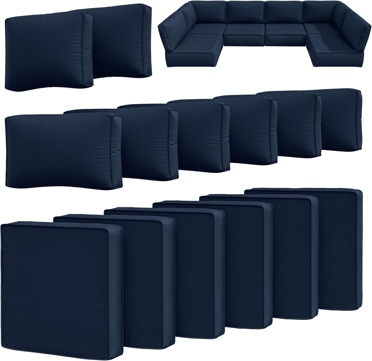 14 Pcs Outdoor Cushion Slipcovers for Patio Furniture - Waterproof