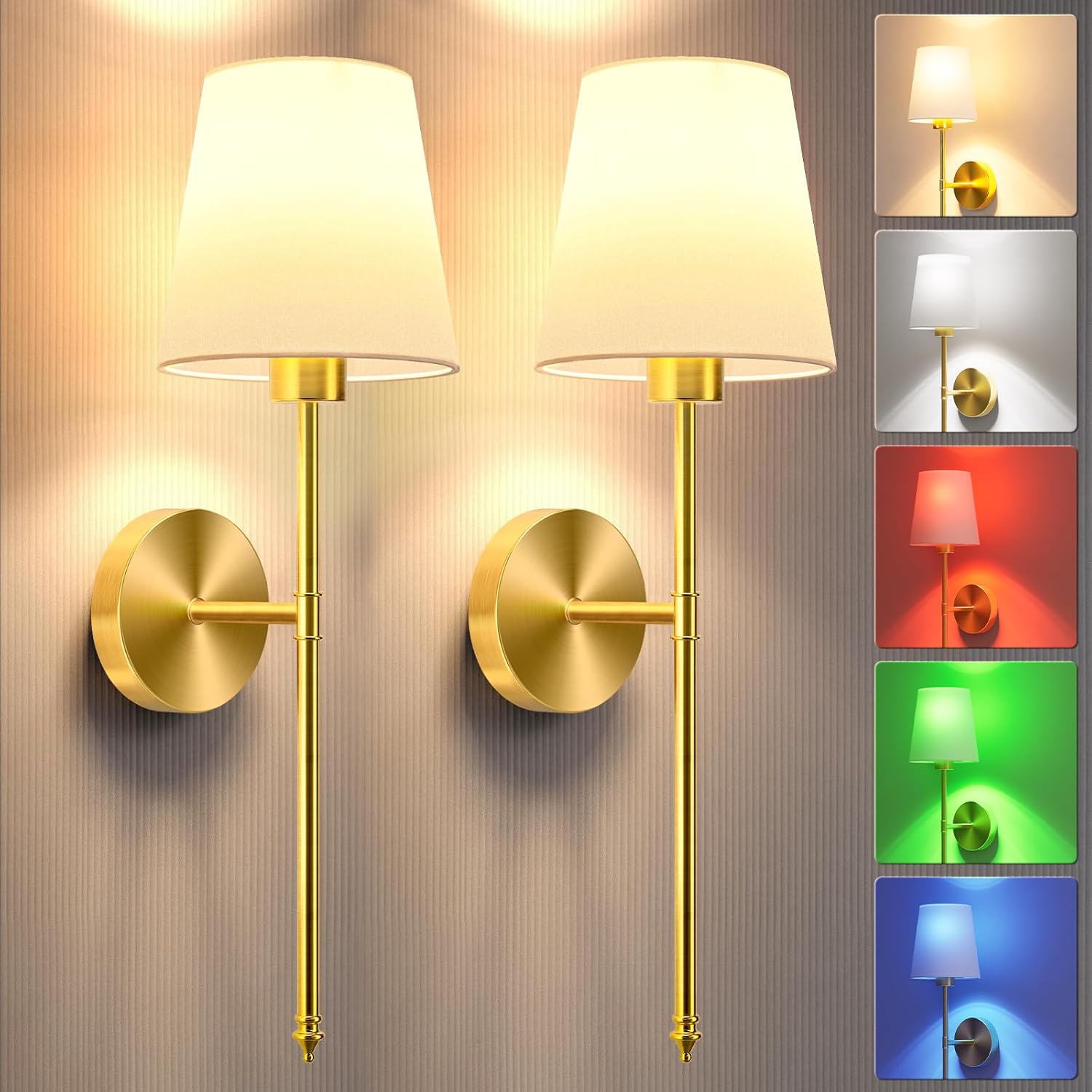 Battery Operated Wall Sconce Set of 2 for Cozy Home Decor