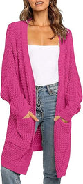 ZESICA Women's Long Batwing Sleeve Chunky Knit Cardigan - Cozy Layer