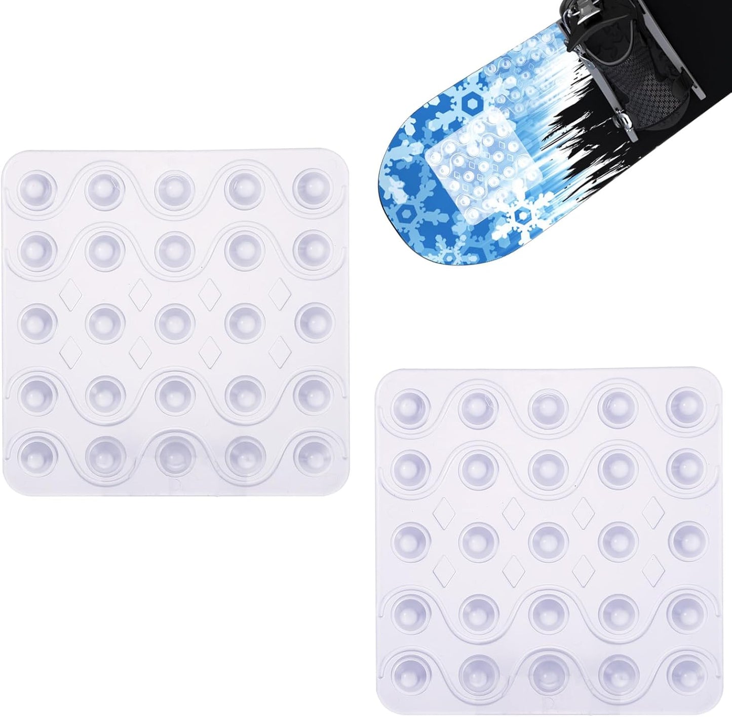 SAVITA Clear Snowboard Stomp Pads - Enhanced Grip