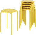 6-Piece Stackable Stools Set 17.7 in Standard Height - Yellow Included