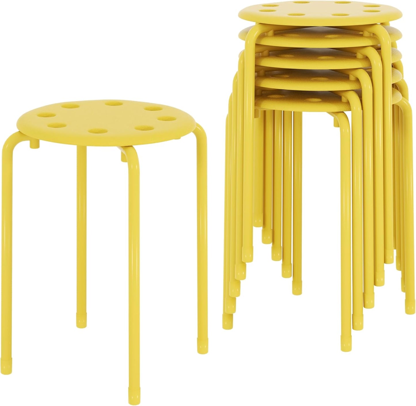 VECELO 6-Piece Stacking Stools for Classroom and Office Use