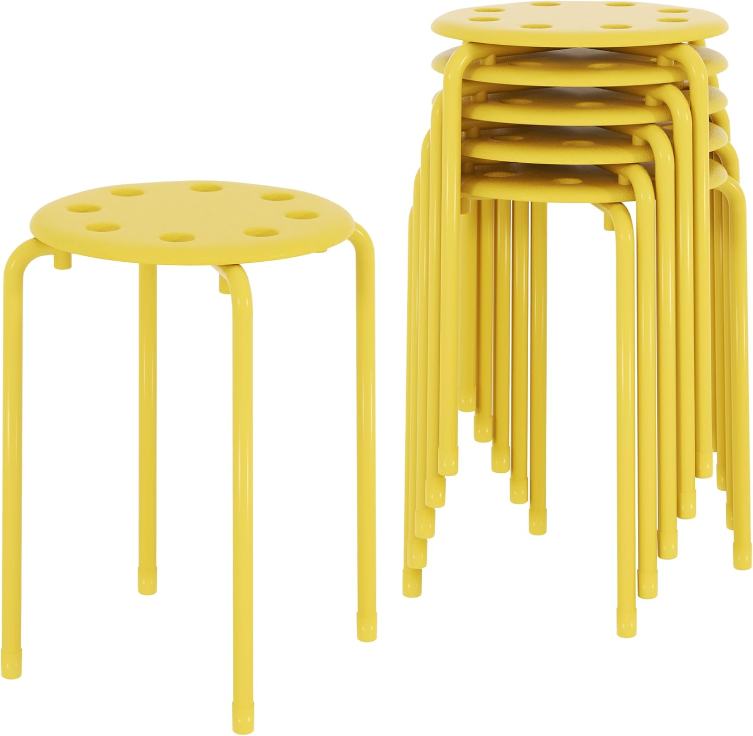 VECELO 6-Piece Stacking Stools for Classroom and Office Use