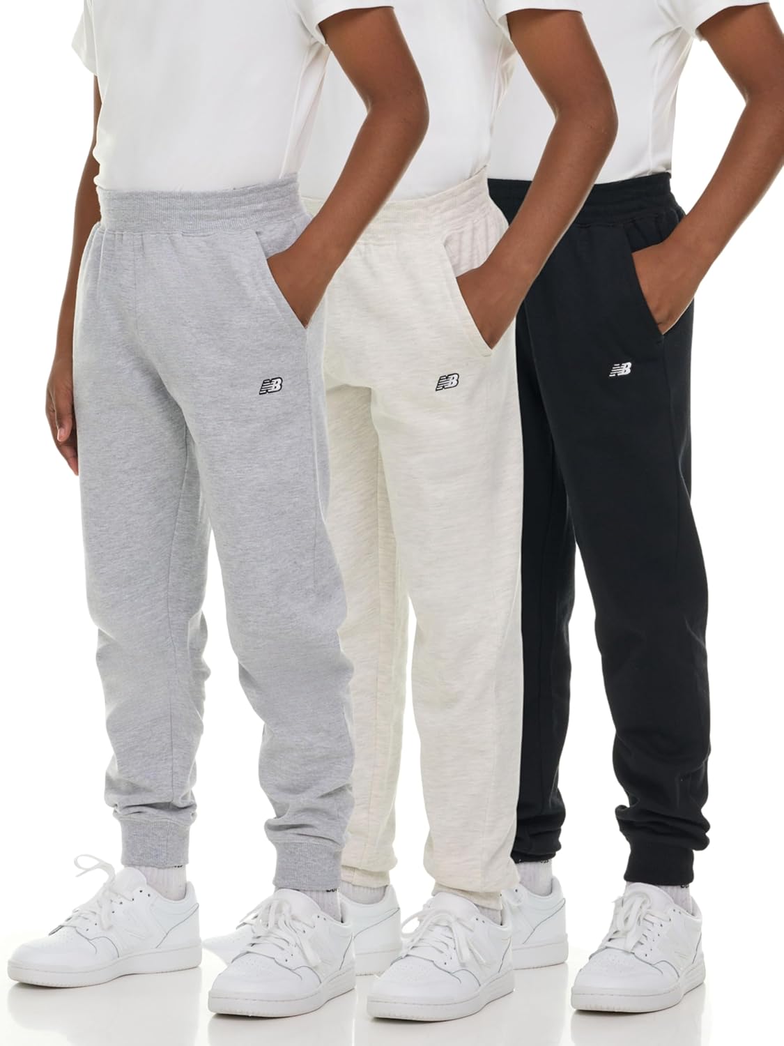 New Balance Boys Fleece Jogger 3 Pack for Active Kids Comfort