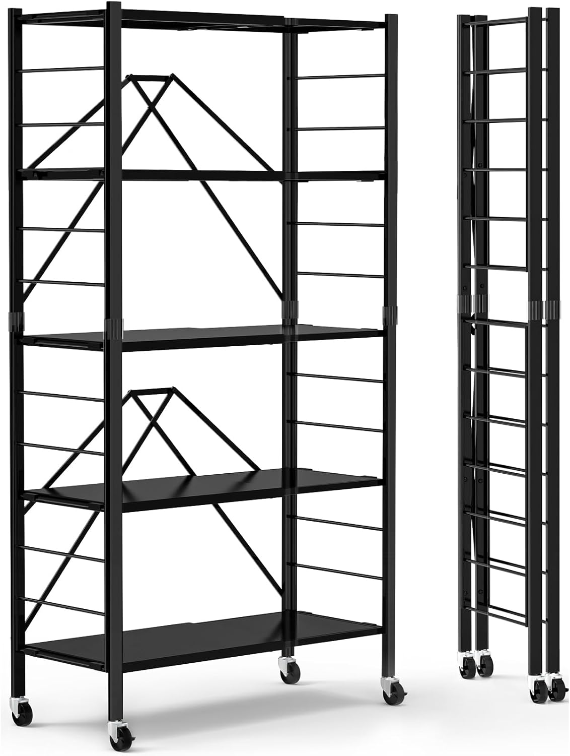 5 Tier Foldable Storage Shelves for Versatile Home Organization