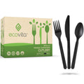 Ecovita 100% Compostable Cutlery Combo Set - Durable Eco Silverware