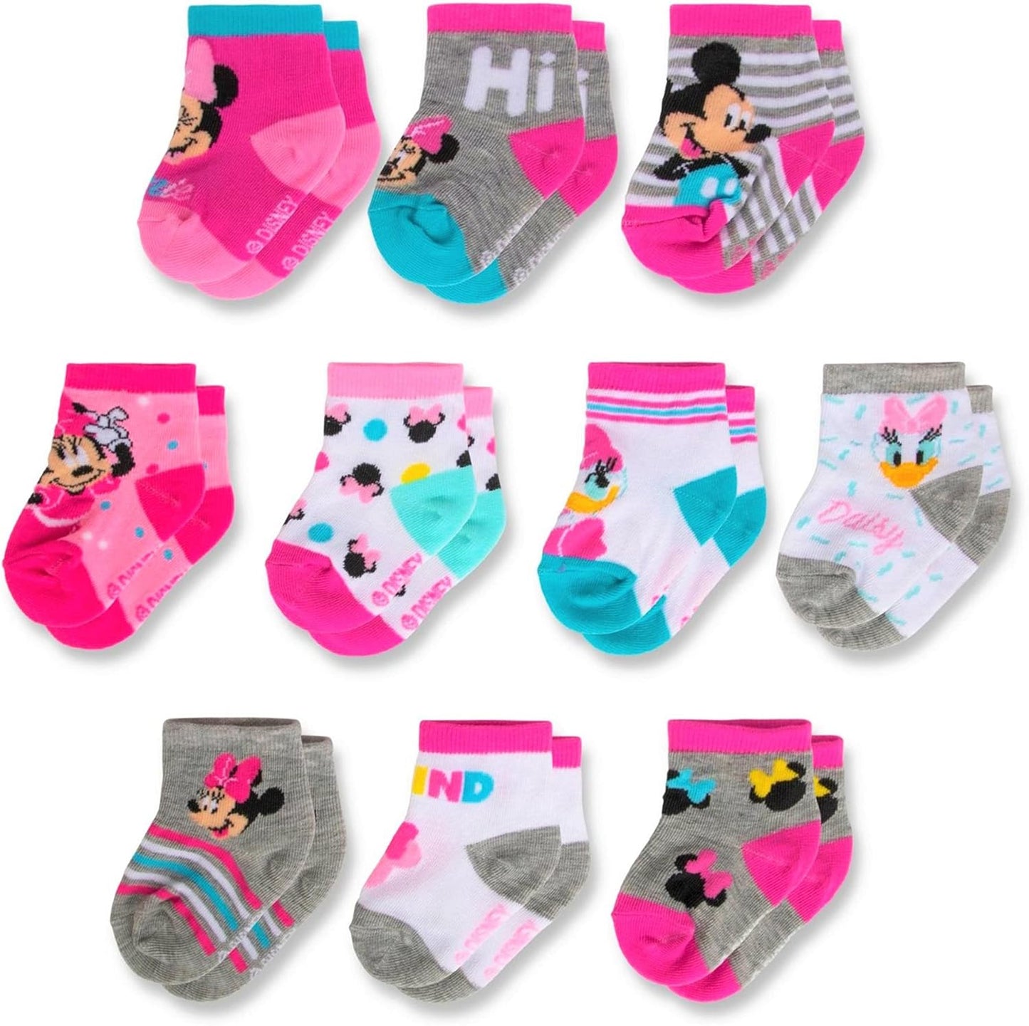 Minnie & Mickey Mouse 10-Pack Infant Socks - DISNEY Magic!