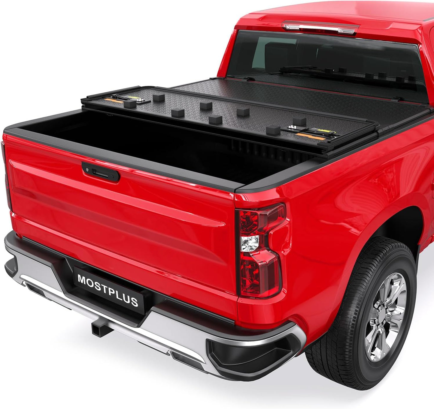 MOSTPLUS Tri-Fold Hard Truck Bed Tonneau Cover for Silverado