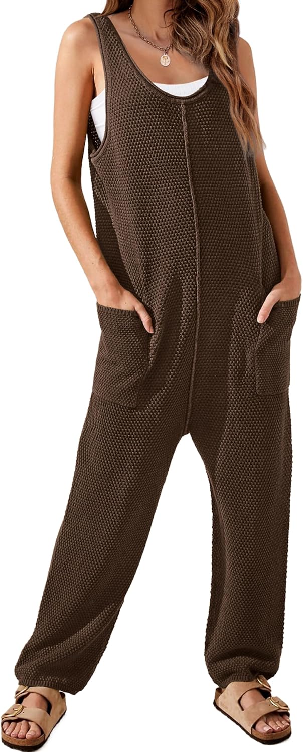 WIHOLL Womens Casual Loose Knit Jumpsuits for Comfort and Style