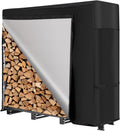4FT Outdoor Firewood Rack with Cover - Heavy Duty Square Stand