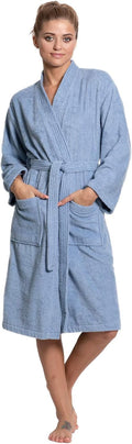 Turkuoise Soft & Absorbent Towel Robe - 100% Turkish Cotton Kimono dip