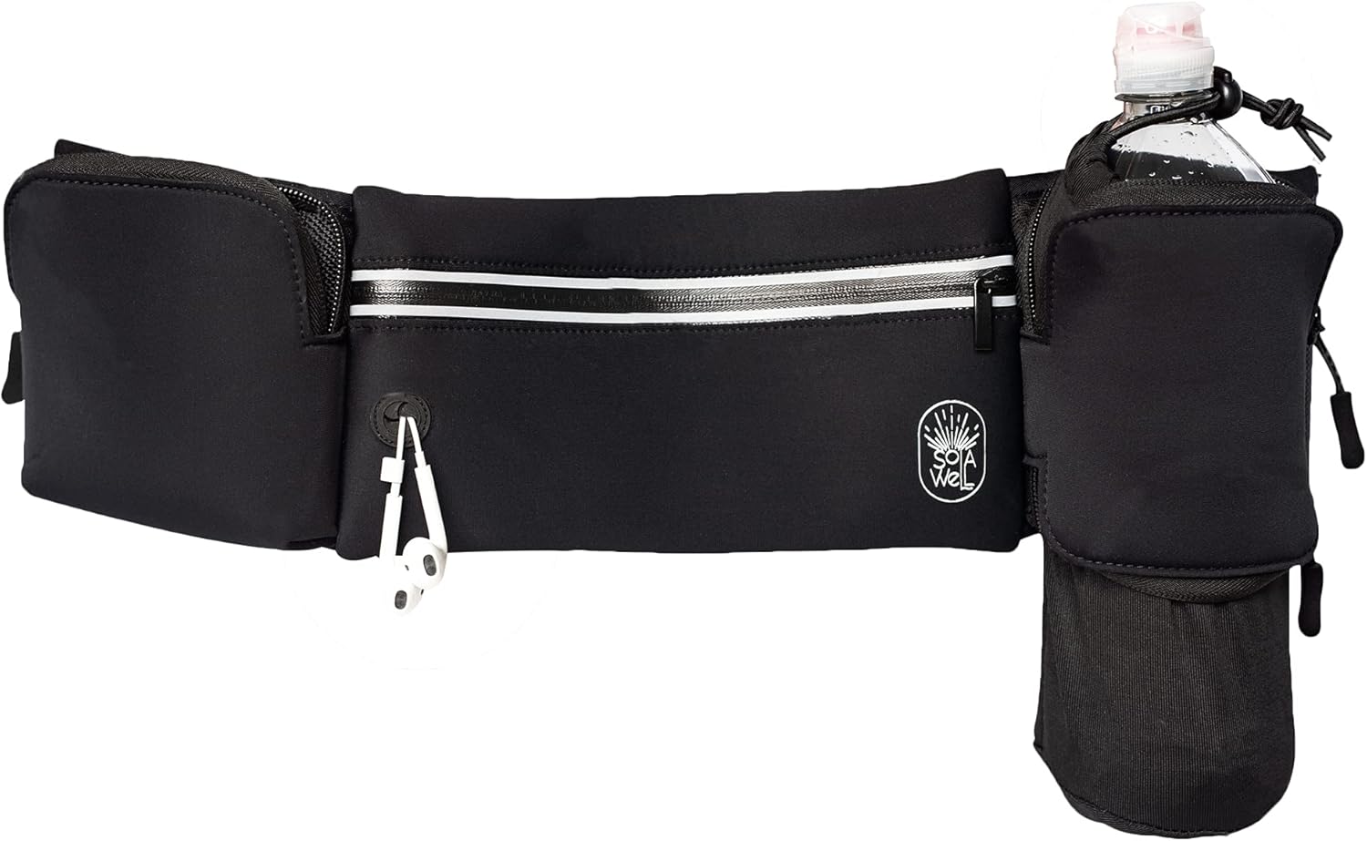 Running Belt with Water Bottle Holder for Jogging and Hiking