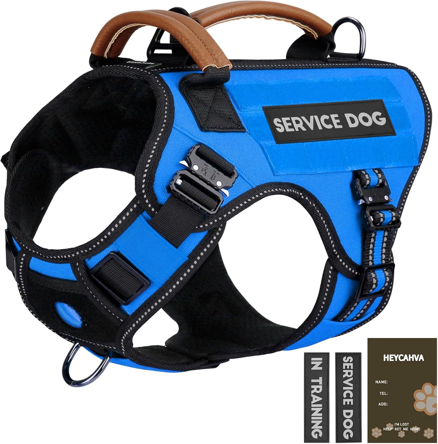 Service Dog Vest Tactical Harness for Large Medium Dogs Blue