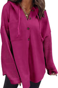 Oversized Sweatshirt for Women Loose Fit Button Hooded Sweatshirt is