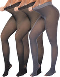 Warm Fleece Lined Winter Tights for Women - Opaque Leggings Set