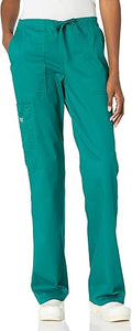 Scrubs for Women Mid-Rise Flare Drawstring Cargo Pants - Comfortable