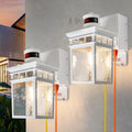 Porch Light Outdoor with GFCI Outlet 2-Pack - Motion Sensor, Dusk