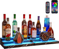 Lighted Liquor Bottle Display Shelf 2-Pack - RGB 3-Tier Bar Rack