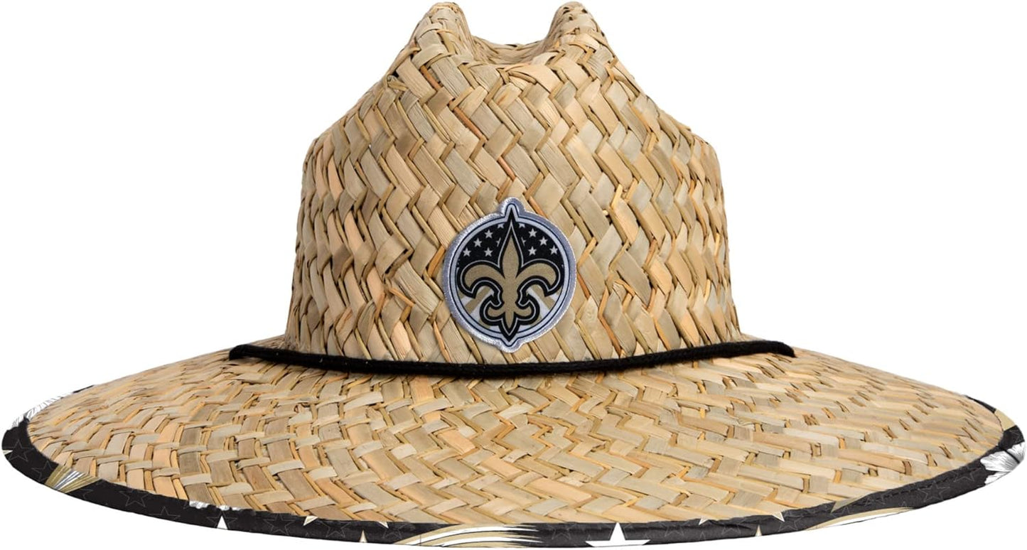 FOCO Men's NFL Team Logo Floral Lifeguard Beach Straw Sun Hat