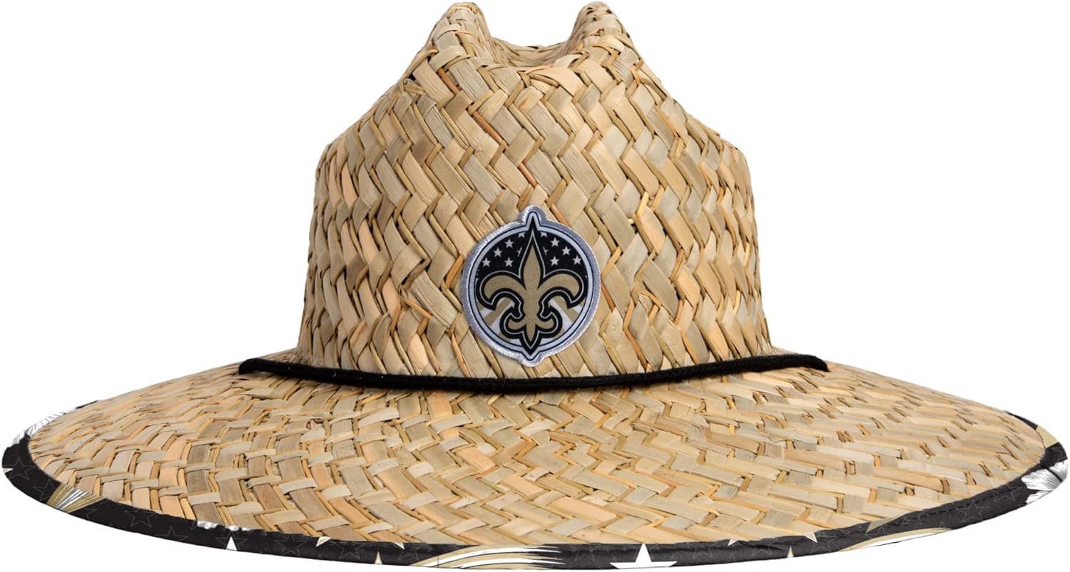FOCO Men's NFL Team Logo Floral Lifeguard Beach Straw Sun Hat
