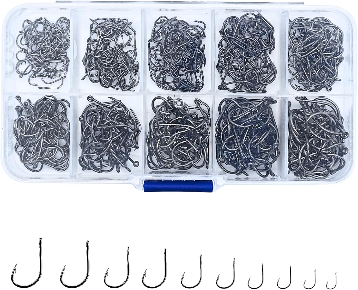 ELLYCIO 500PCS High Carbon Steel Fishing Hooks Set
