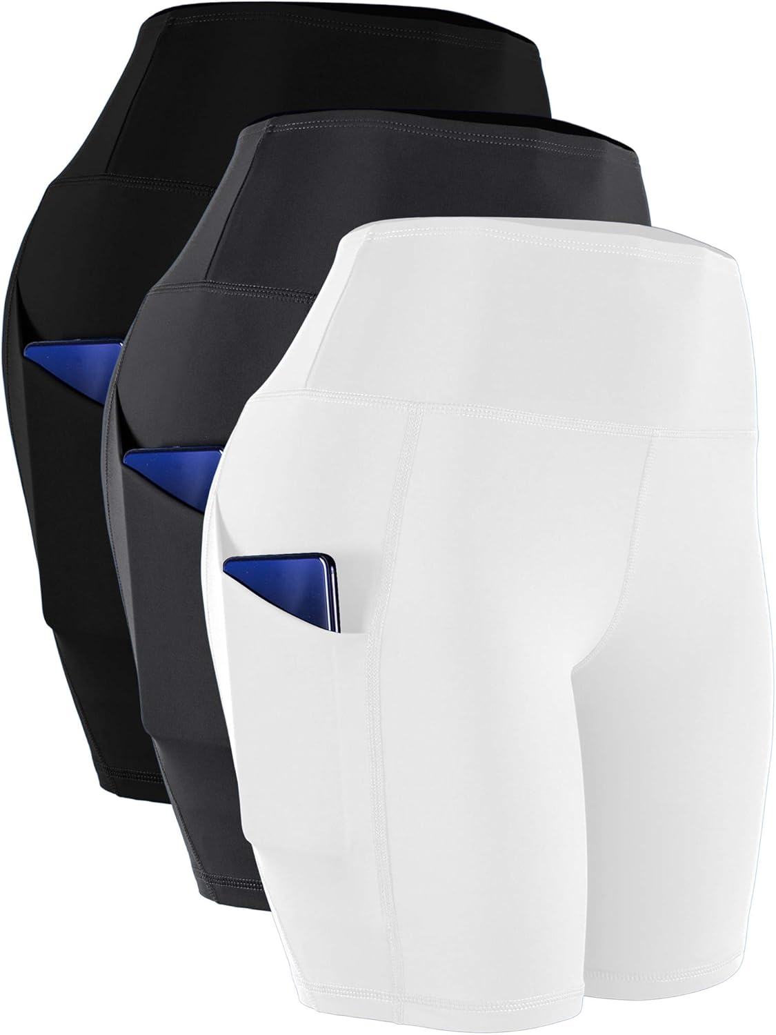 High Waist Spandex Yoga Shorts with Pockets for Women