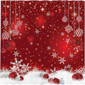 Red Christmas Bokeh Snowflakes Shower Curtain Set 72 in x 72 in
