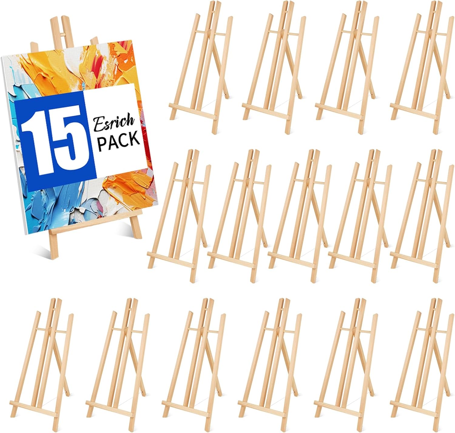 ESRICH 15pcs 17 Inch Tabletop Easels for Painting and Display