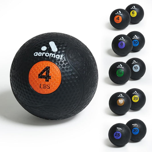 10 Aeromat Weighted Medicine Ball Set - Color-Coded Workout Balls