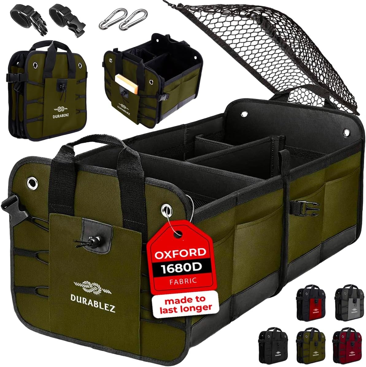 Car Trunk Organizer - Collapsible, Foldable with Covering Net