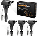 Ignition Coils & Spark Plugs Compatible with Hyundai Kia 2.4L