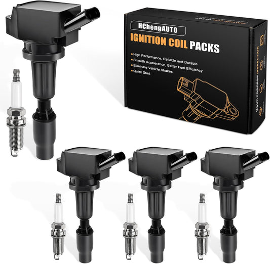 4pcs Ignition Coils & Spark Plugs for Hyundai & Kia Models