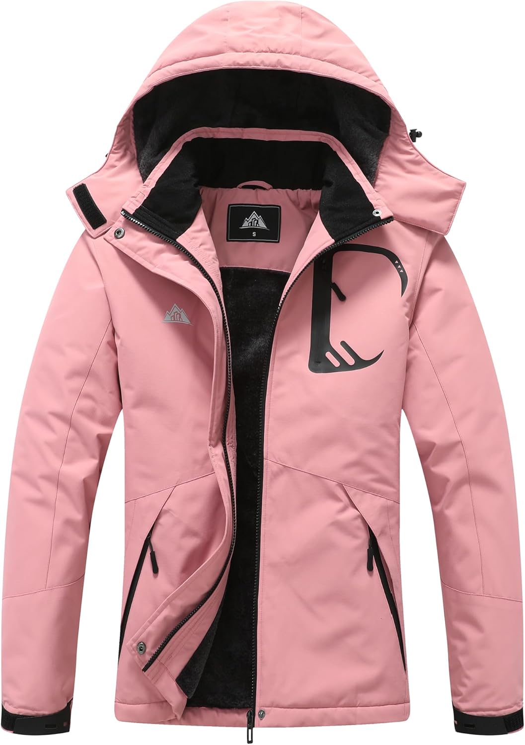 MOERDENG Women's Warm Waterproof Ski Jacket