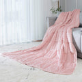 Reversible Weighted Blanket for All Season - Luxury Velvet 10lb Pink