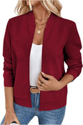 Verdusa Women's Zip Up Textured Lightweight Bomber Jacket - Casual 39
