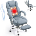 HOMREST 4-Point Massage Office Chair with Footrest - Heated Velvet
