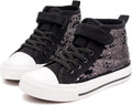 Kids Adorable High Top Casual Canvas Sneakers - Sparkle Sequin Flip
