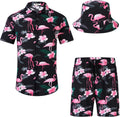 Men's Flower Hawaiian Shirt and Shorts Set - Casual Beach Outfit Top