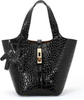 Detachable Purse Vegan Leather Bucket Tote Bag for Women