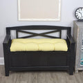 43 in Tufted Bench Cushion in Yellow - Non-Slip Gripper Pad