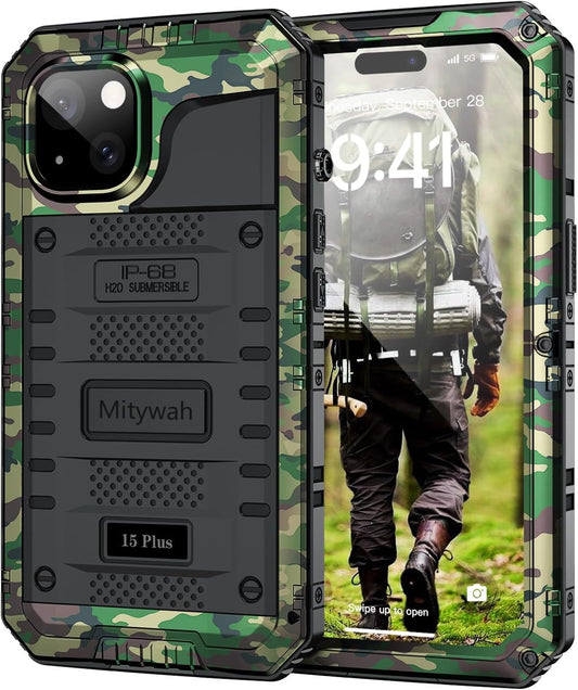 Mitywah Waterproof Case for iPhone 15 Plus - Heavy Duty Protection