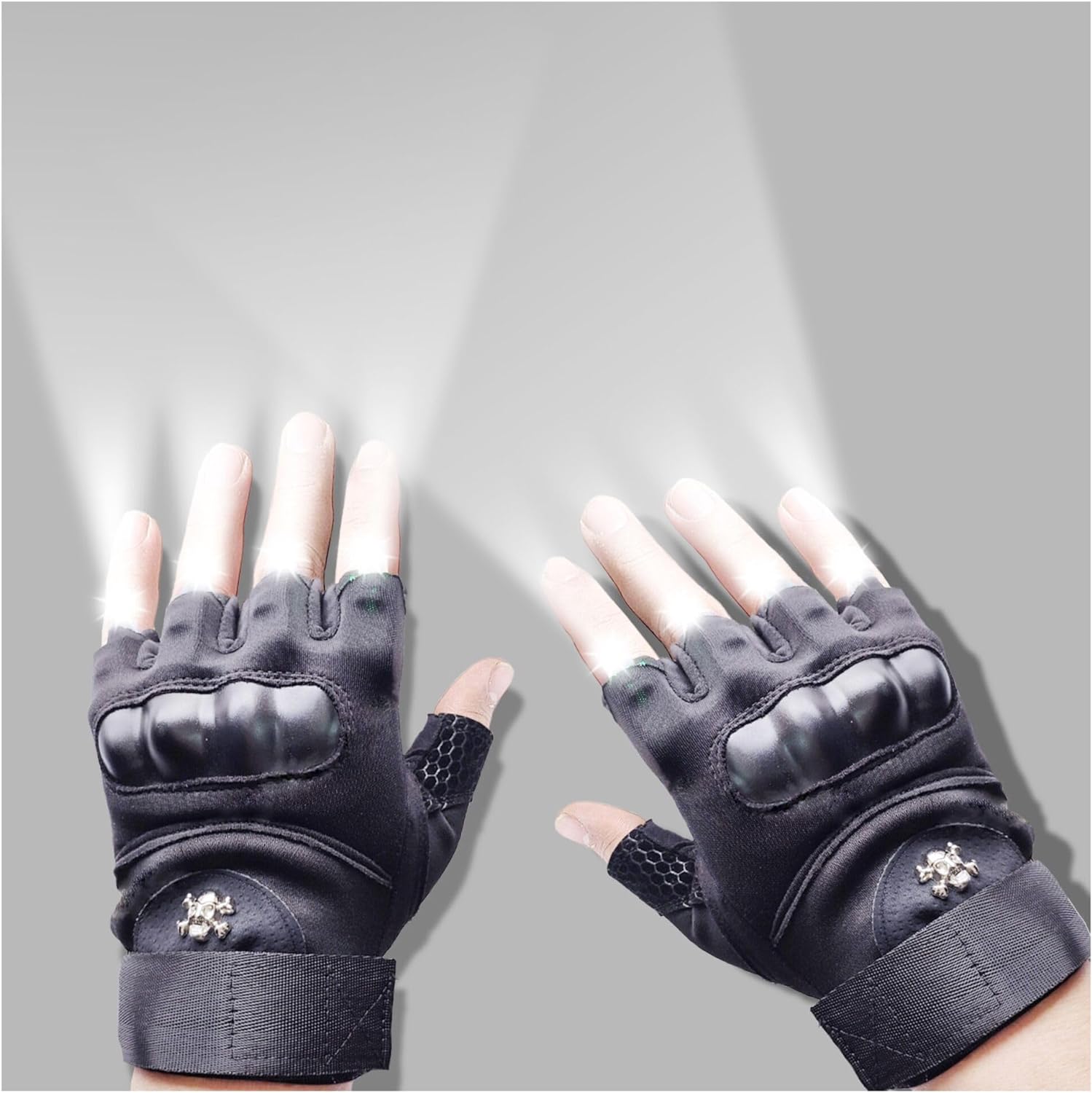 Lighted Half Finger Flashlight Gloves - Bright Hands-Free Illumination