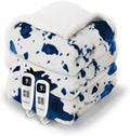 Cow Print Heated Electric Blanket King Size Blue - Dual Control