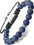 Blue Lapis Lazuli Bracelet for Men - Artisan Handcrafted Adjustable
