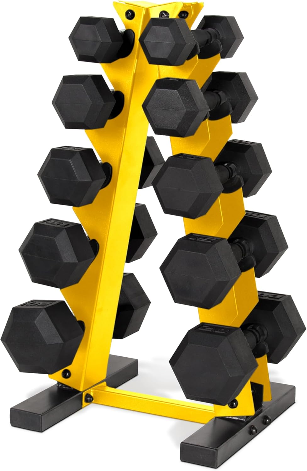 CAP Barbell 150 LB Coated Hex Dumbbell Weight Set with Rack
