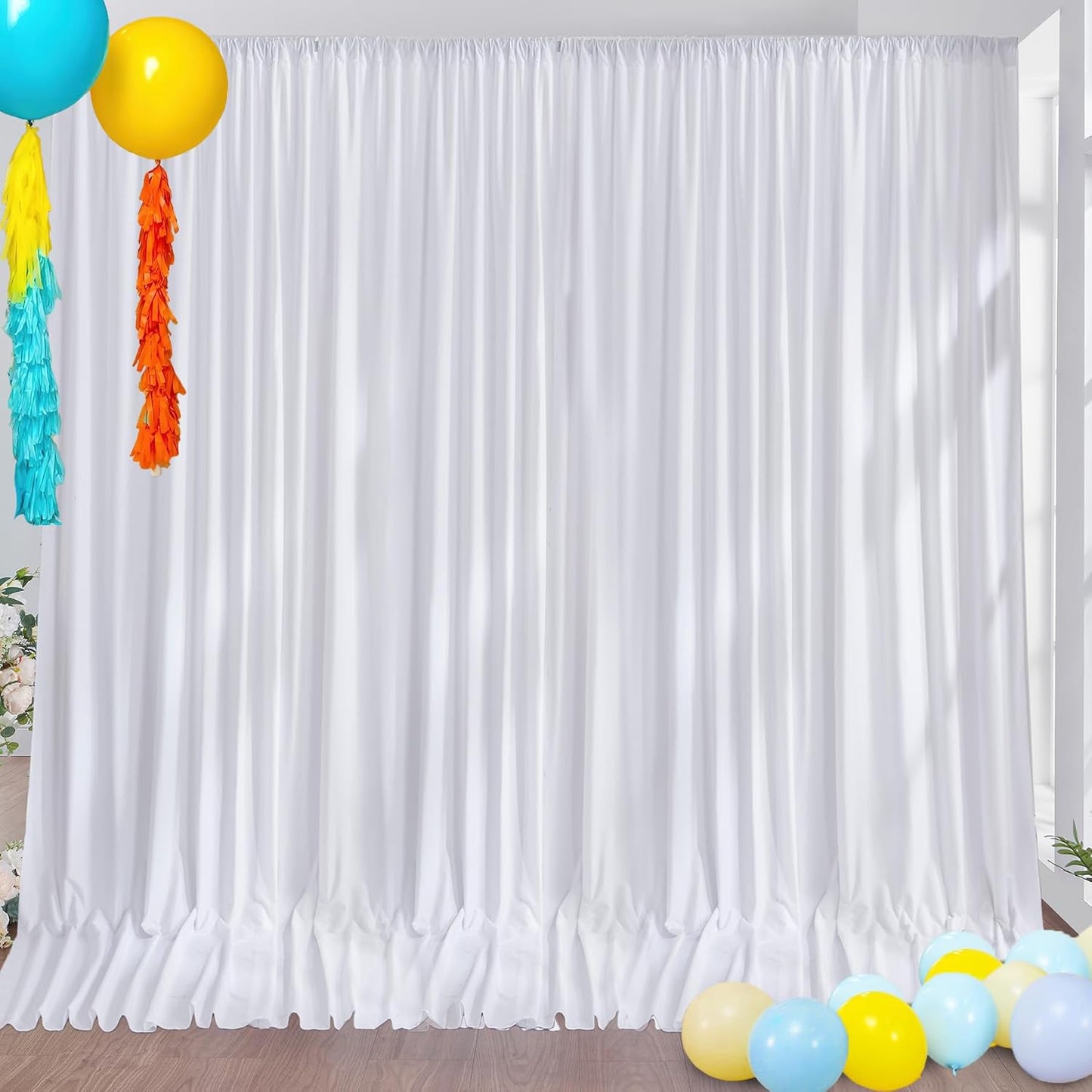 White Wedding Photography Backdrop - Wrinkle Resistant Polyester Panels