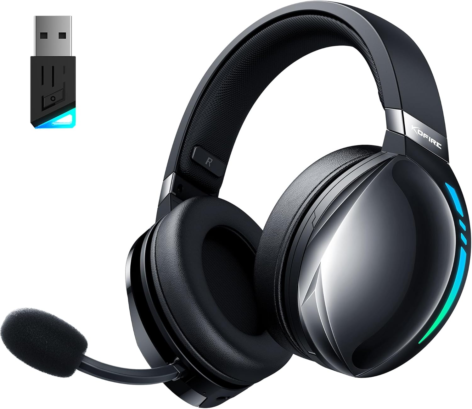 KOFIRE 2.4GHz Wireless Gaming Headset - 65Hr Battery Life & 3D Stereo Sound