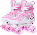 Roller Skates for Kids Adjustable Quad Skates with Light Up Wheels