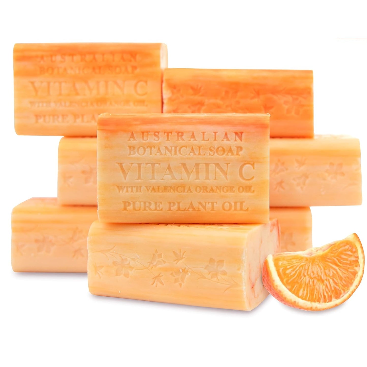 Valencia Orange Soap Bars with Vitamin C - 8 Pack of 6.6 OZ